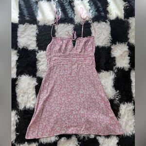 Bershka Women’s Pink Floral Slip Dress
